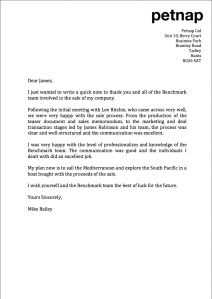 Mike Bailey (Petnap) letter